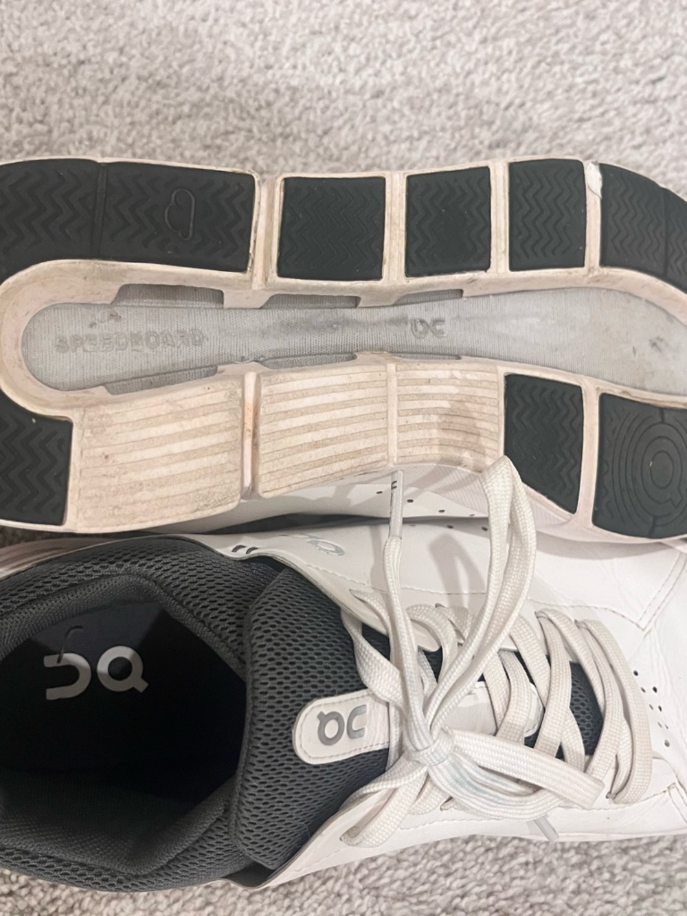 On Cloud Men’s Athletic Shoes in White and Gray